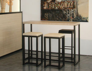 chaise de bar / contemporaine / en cuir