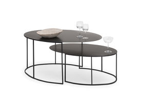 table gigogne contemporaine / en cuivre / ovale