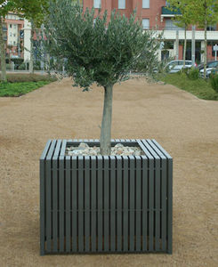jardinière en acier / carrée / contemporaine / pour espace public