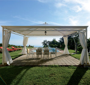 gazebo en fer forgé / toit en toile / professionnel