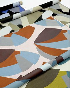 tissu d'ameublement / pour rideaux / mural / à motif