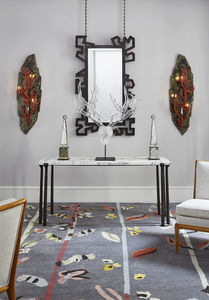 tapis contemporain / à motif floral / en laine / rectangulaire