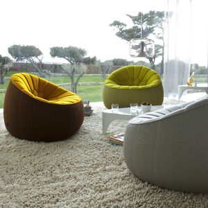 fauteuil design original / en tissu / déhoussable / pivotant