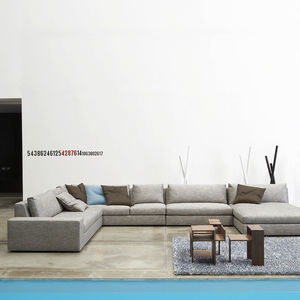 canapé modulable / contemporain / en cuir / en tissu