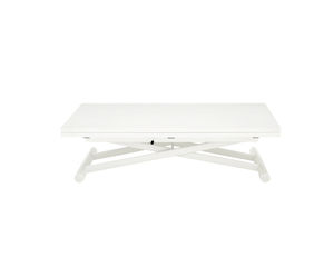table contemporaine / en métal laqué / rectangulaire / hauteur réglable