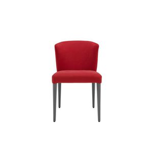 chaise contemporaine / en hêtre / en tissu / tapissée