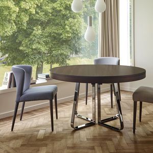 chaise contemporaine / tapissée / en tissu / en hêtre