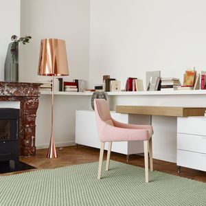 lampe sur pied / contemporaine / en coton / en cuivre