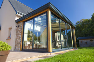 véranda en bois / en aluminium