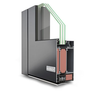profilé pour porte en aluminium / à isolation thermique / coupe-feu