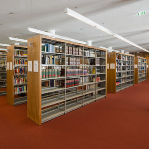 étagère contemporaine / en bois / en métal / professionnelle