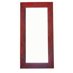 miroir mural / de style industriel / rectangulaire / en teck