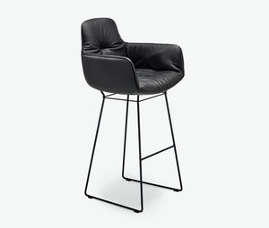 chaise de bar contemporaine / tapissée / avec accoudoirs / luge