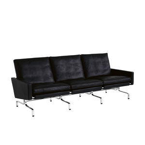 canapé design scandinave / en cuir / en acier / 2 places