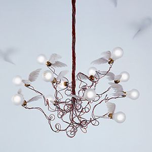 lustre contemporain / en métal / en plumes / à incandescence