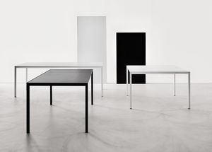 table contemporaine / en mélaminé / en aluminium / rectangulaire
