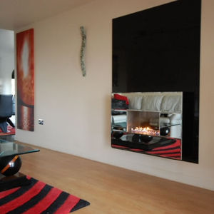 cheminée à gaz / contemporaine / à foyer ouvert / à encastrer