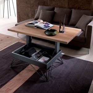table basse contemporaine / en bois / en métal / rectangulaire