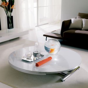 table contemporaine / en métal / ronde / ovale