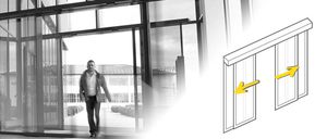 porte d'entrée / coulissante / en acier / automatique