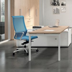 fauteuil de direction contemporain / en maille / en aluminium poli / à roulettes