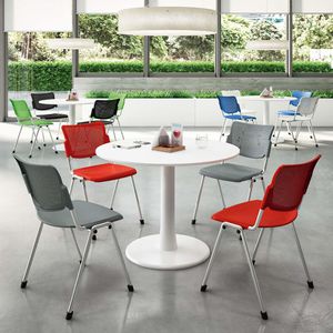 table bistrot contemporaine / en verre / en mélaminé / ronde