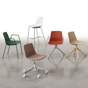 chaise visiteur contemporaine / avec accoudoirs / empilable / luge