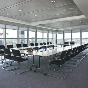 table de réunion contemporaine / en bois / rectangulaire / pour établissement public