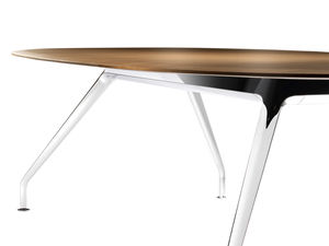 table de conférence / contemporaine / en bois / ovale
