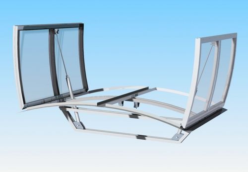 d&ocirc;me pour &eacute;clairage naturel avec exutoire de d&eacute;senfumage (pour toit terrasse) Mercor