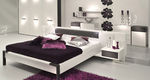 Lit double contemporain avec tables de chevet int�gr�es FJORA h�lsta