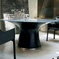 table contemporaine / ronde / par Patrick Jouin / en verre - 390 LEBEAU