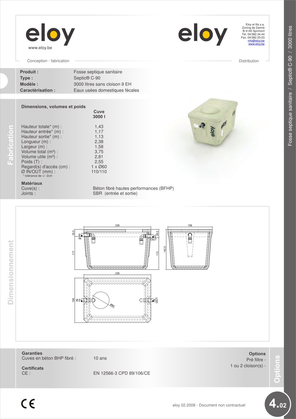 fosse septique 3 cuves