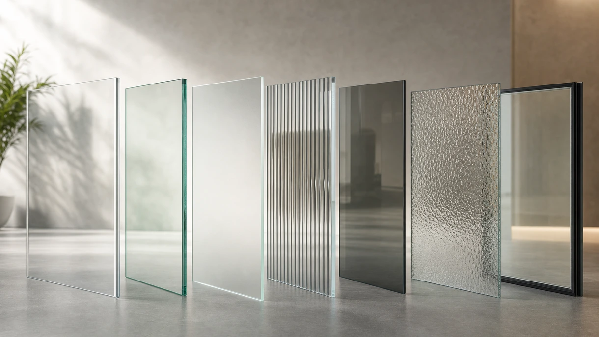 Panneaux en verre sans cadre installés comme système de cloisonnement de bureau moderne, reflétant un environnement intérieur d'entreprise propre et professionnel.