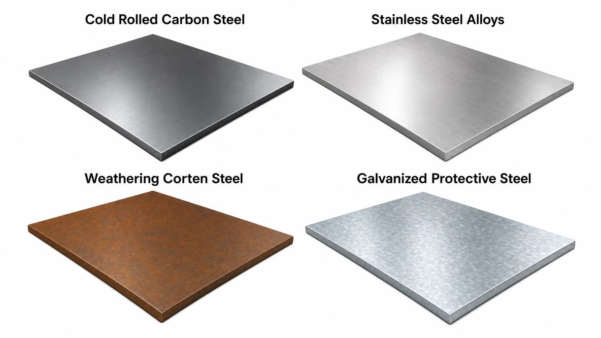 Gros plan macro montrant la texture brossée et le bord découpé avec précision d'un composant en tôle en acier inoxydable de haute qualité.