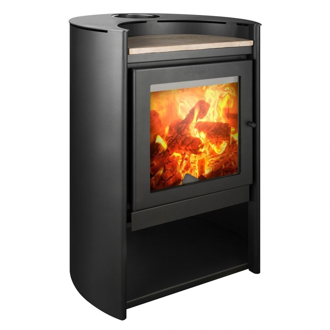 Poêle à bois RONDO 490 AMESTI FIREPLACES 6 kW au sol contemporain