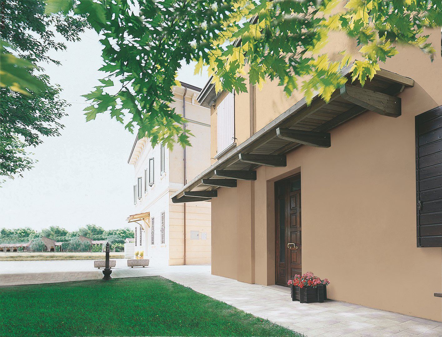 Auvent pour terrasse - IL CEPPO - d'entrée / en bois