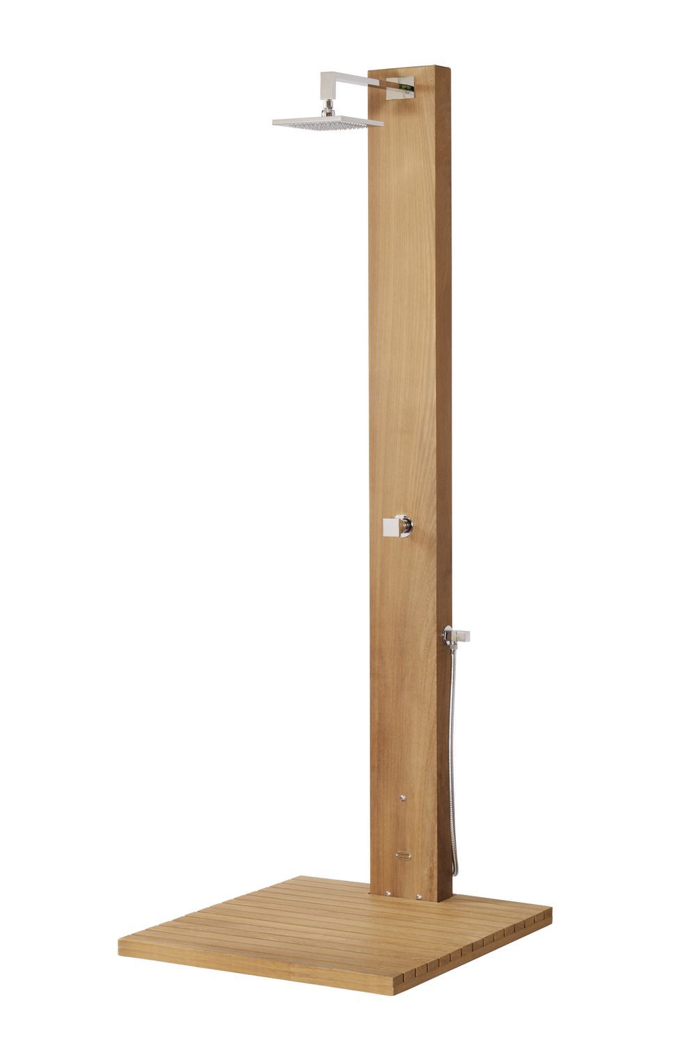 Douche de jardin en iroko TROPIC Tectona en acier inoxydable