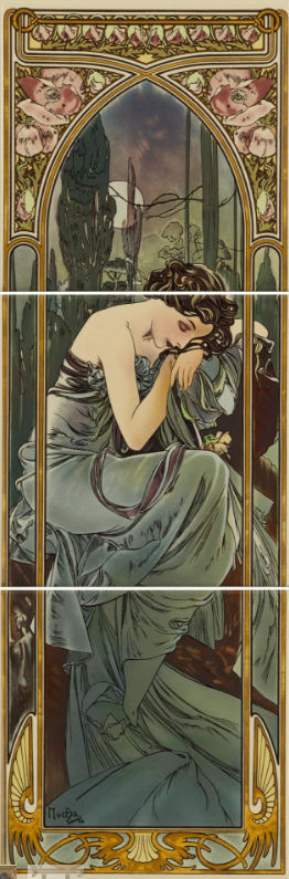 Murales En Céramique Alphonse Mucha PT06601 - 32x48 Pouces - Carreaux 8x8 - Art Nouveau