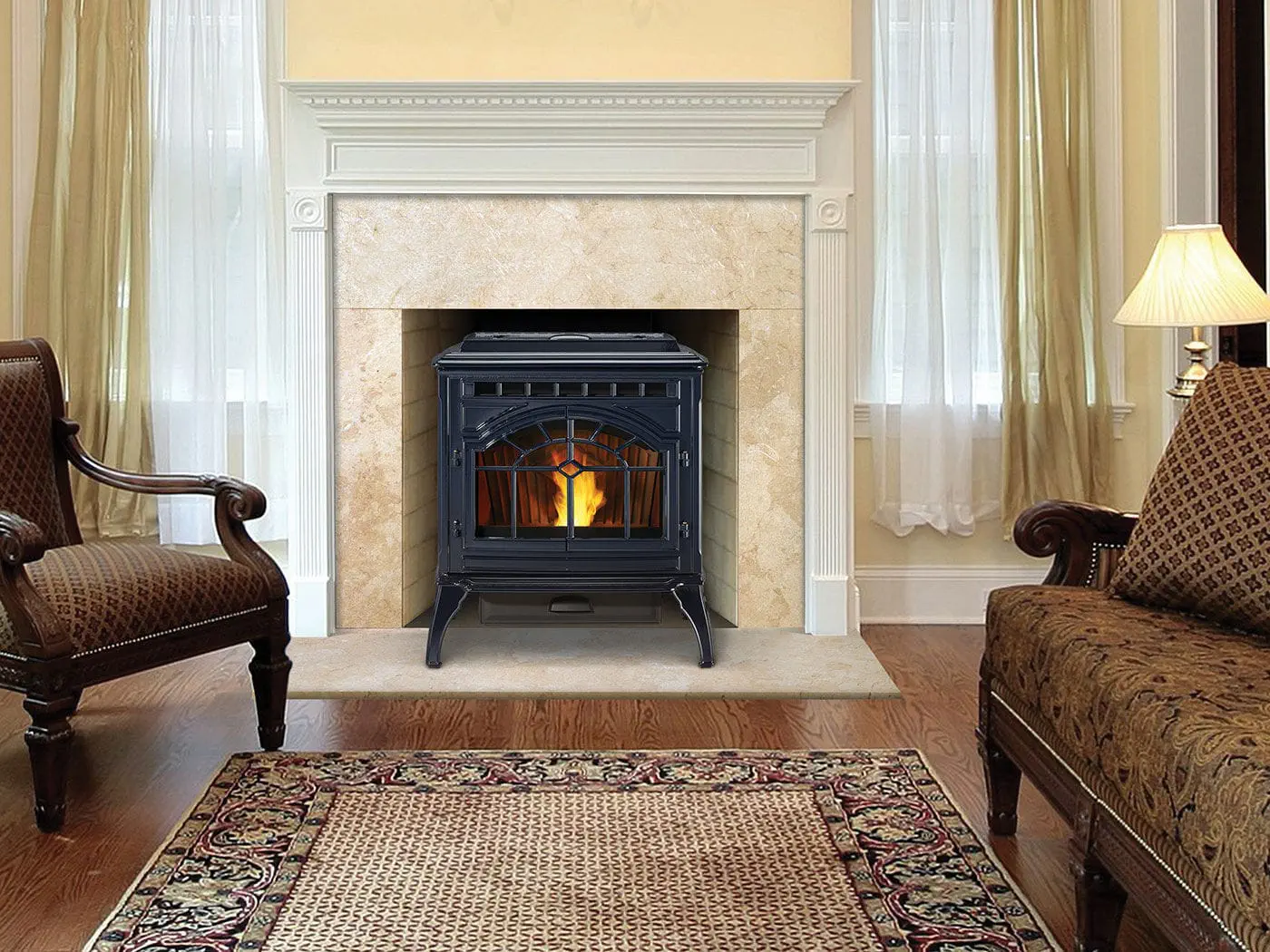 Poêle à granulés - MT VERNON AE - QUADRA-FIRE - 0 - 5 kW / 5 kW - 10 kW /  traditionnel