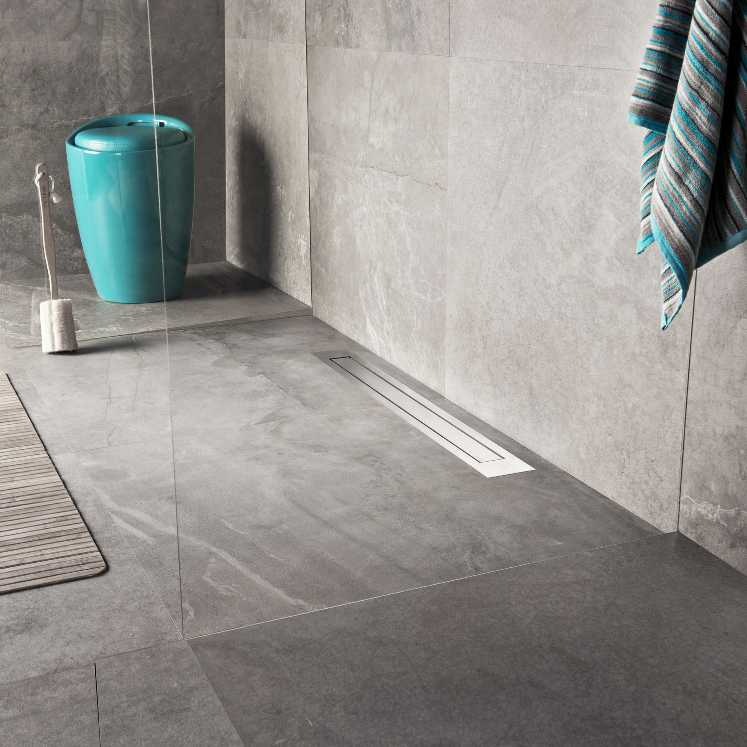 Caniveau De Douche En Acier Inoxydable Wiesbaden - Avec Bride Et Siphon En Acier