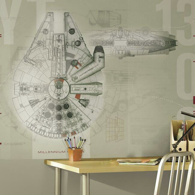Autocollant Mural Millennium Falcon Star Wars – Design Vinyle Facile à Poser, Effet Cinéma !