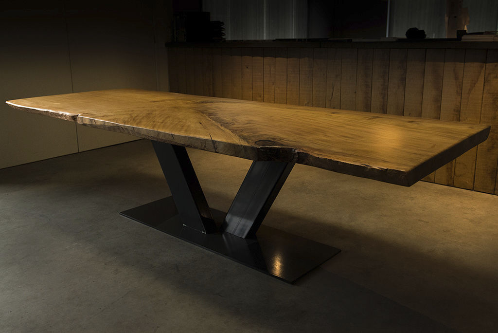 Table à manger design original / en bois / rectangulaire / pour