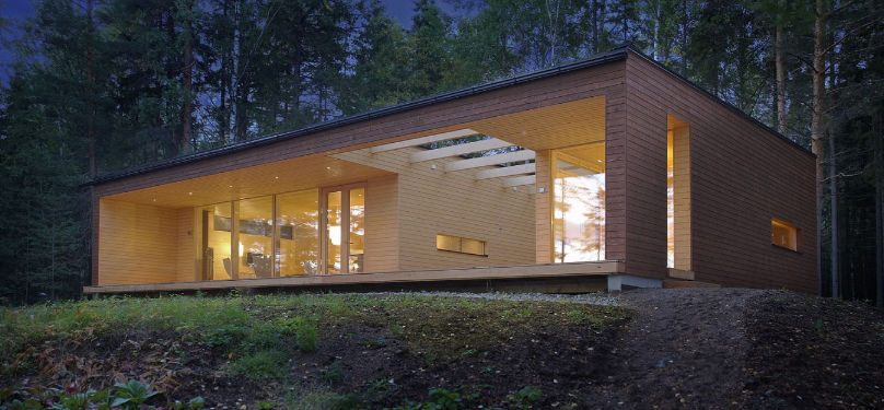 Maison préfabriquée / contemporaine / en bois massif / écologique