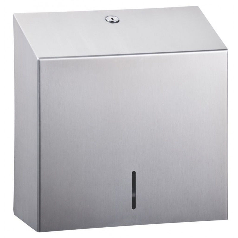 Distributeur Essuie-mains Mural - Boîtier ABS Noir - Compatible Papier Plié V/C - 200 Feuilles