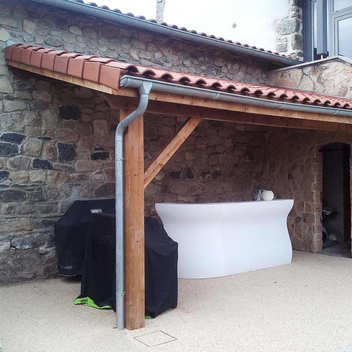 Auvent pour terrasse - BOURGOIN - MODULAND - structure en bois / en