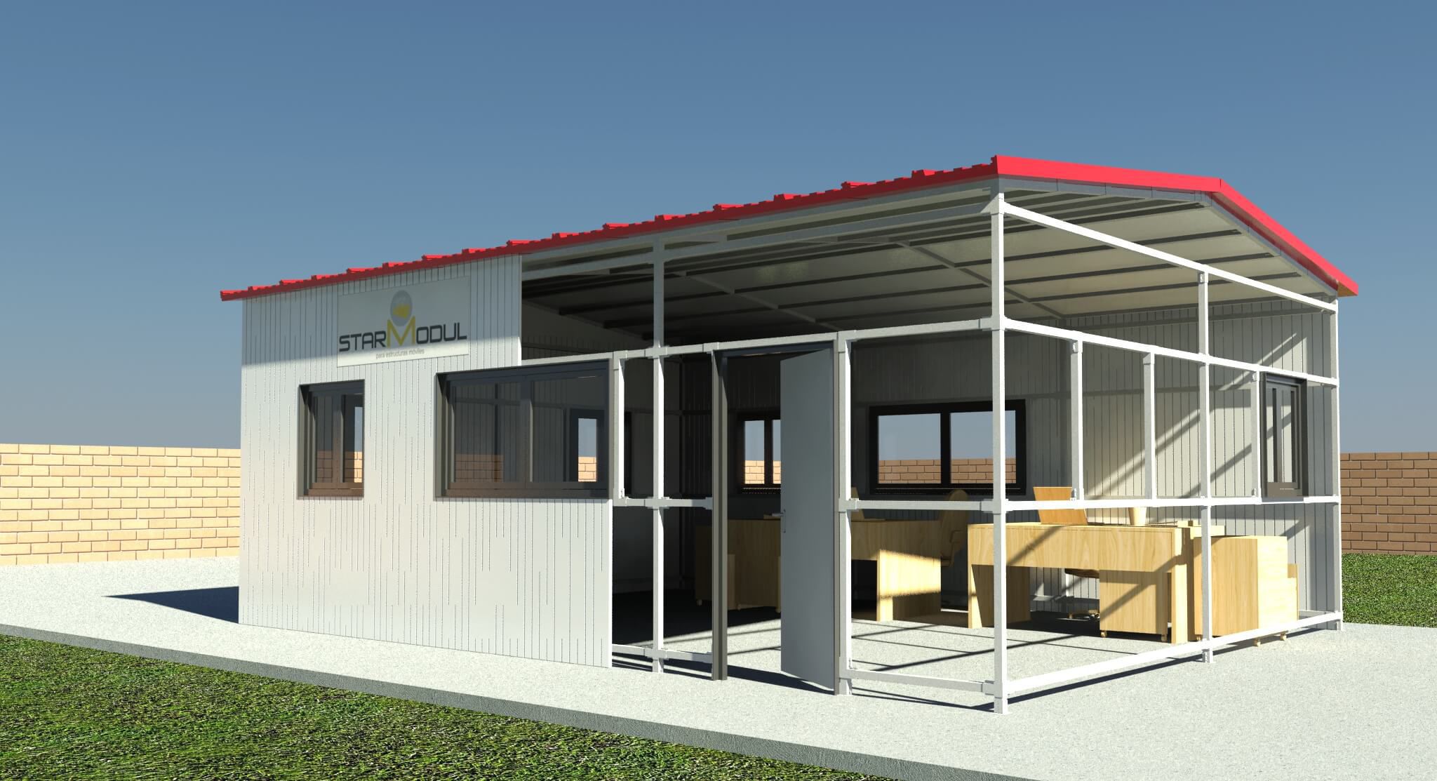 Bâtiment préfabriqué / modulaire / en acier galvanisé / ossature