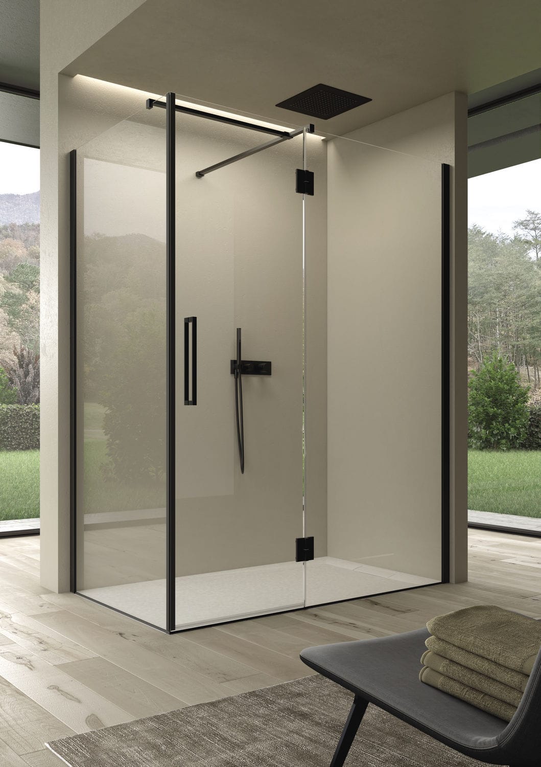 Cabine de douche en verre - EASY - Disenia - rectangulaire / avec porte ...