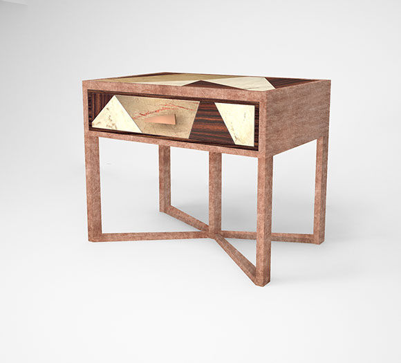 Marbre Bois Contemporaine De En Cuivre Table Chevet qzVpUMS