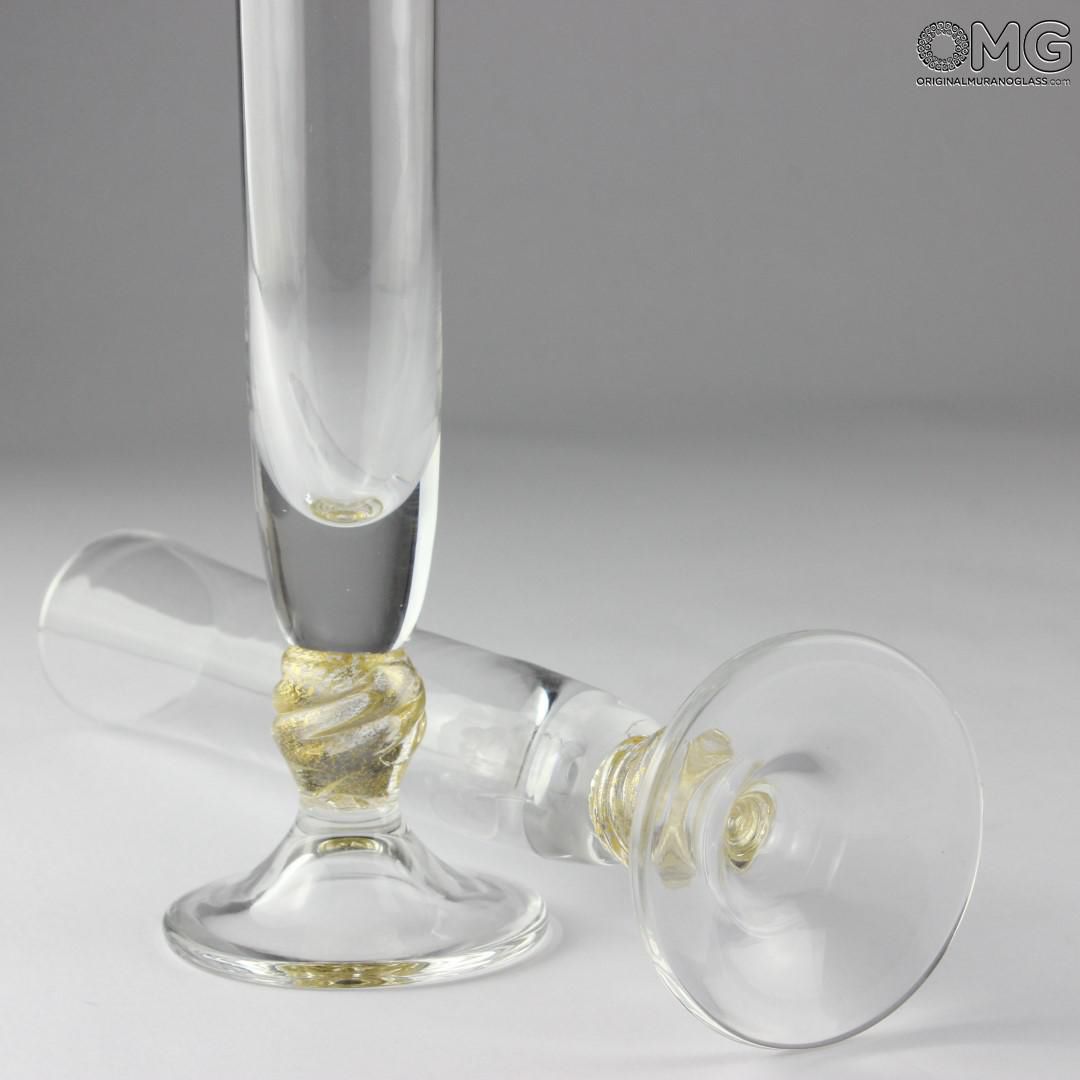 Flûte à champagne en verre soufflé / en verre de Murano / en or TOAST YOU & ME Original